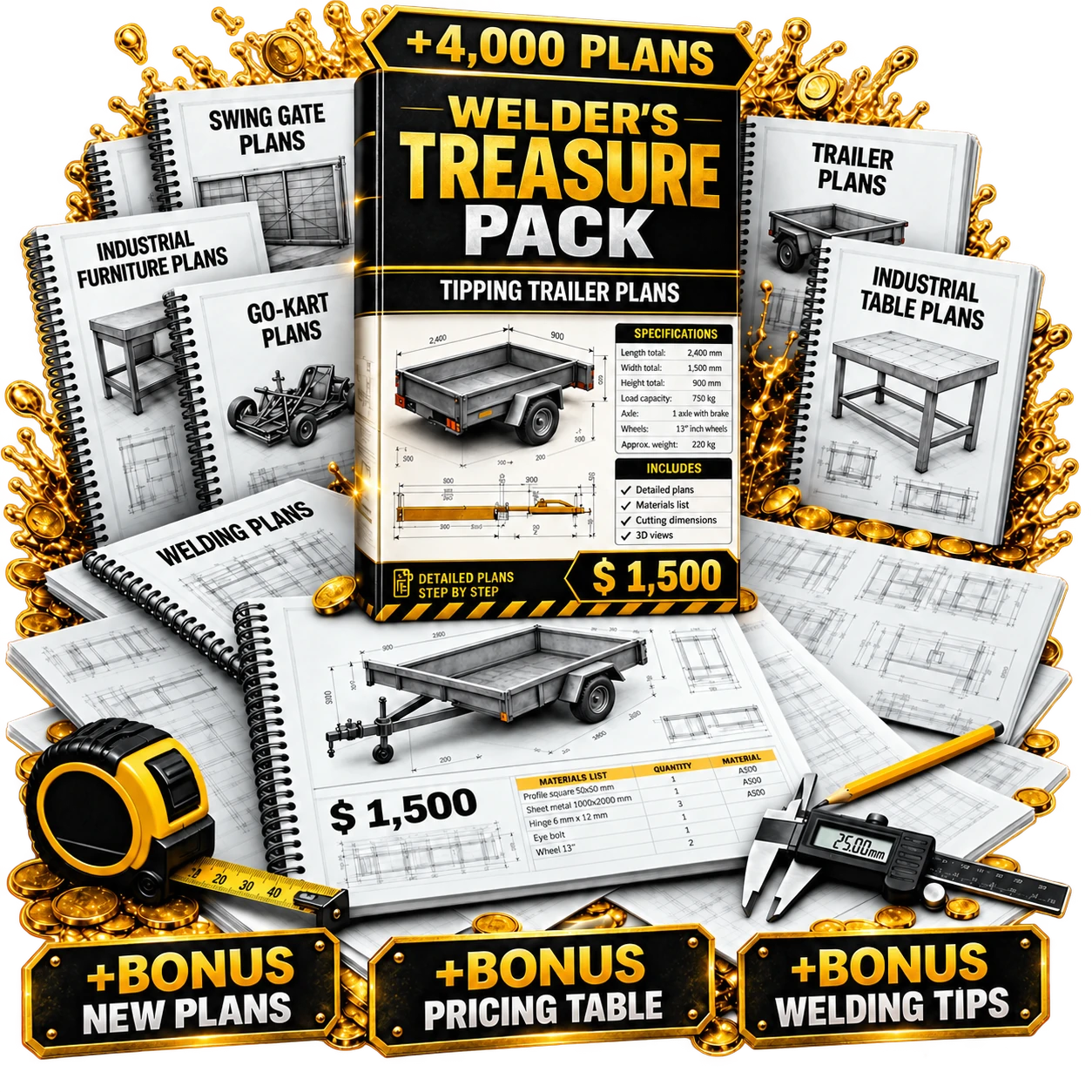 WELDER'S TREASURE PACK - 4,000+ metalworking plans